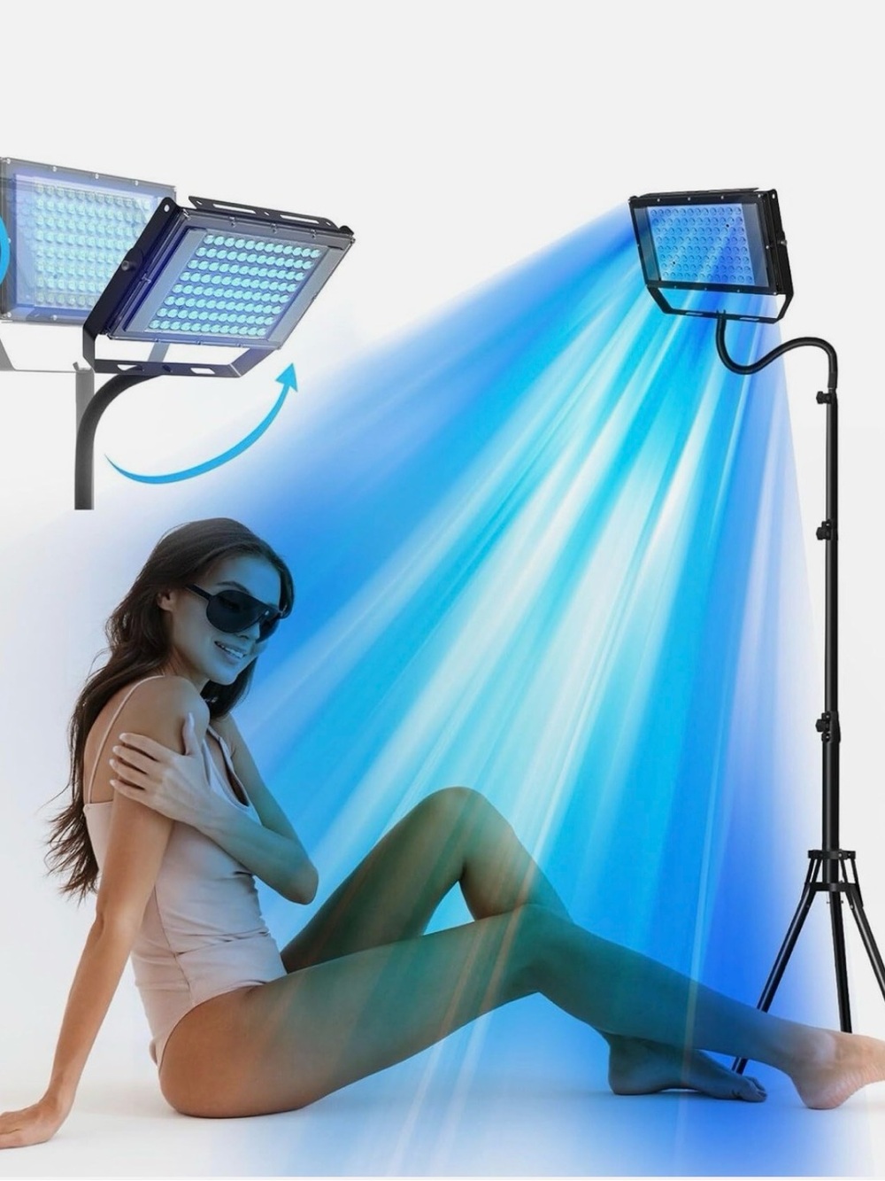 50W UV Tanning Lamp for Face & Body 96 LED Self-Tanning Light w/Protect Goggles - Picture 12 of 16